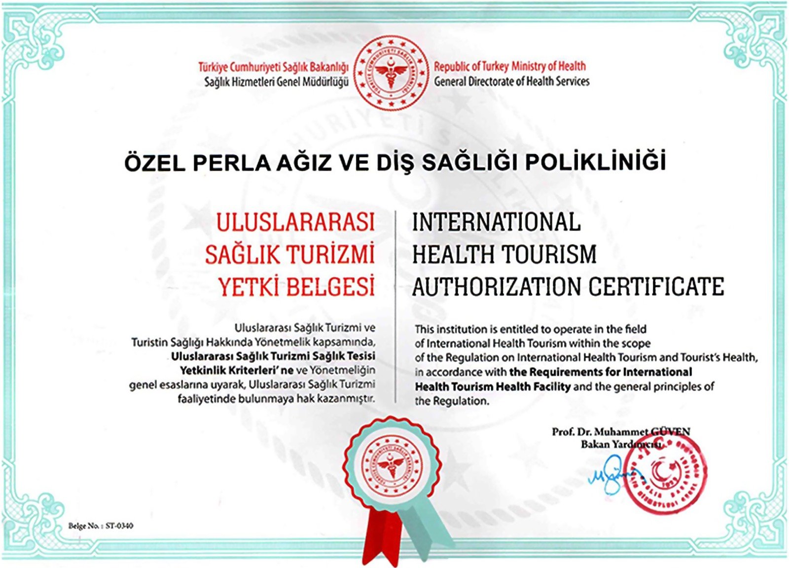 internationat health tourism certificate